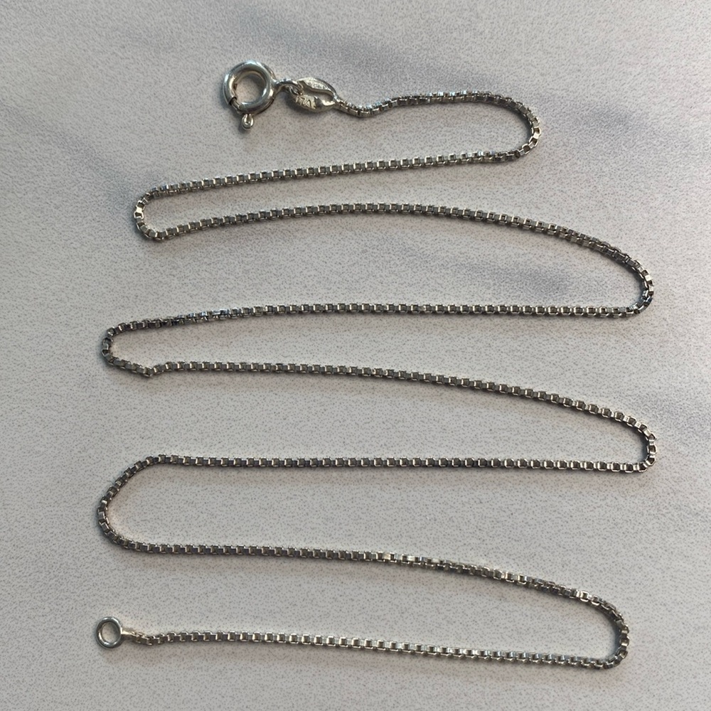 17.5" sterling silver curb chain 925‎ Italy